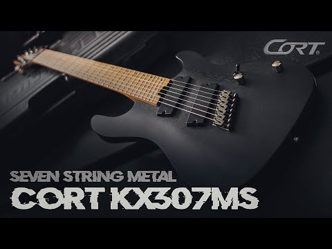 Cort KX307MS Open Pore Black Multi Scale 7 String Electric Guitar image 9