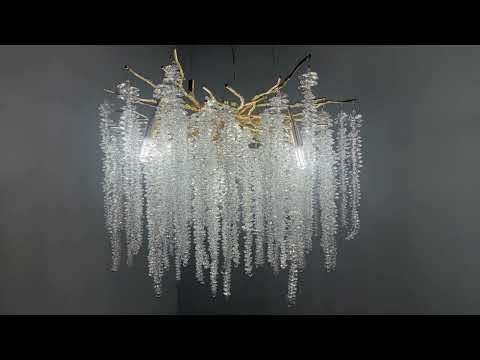 Křišťálový lustr na lanku 9xG9/40W/230V zlatá