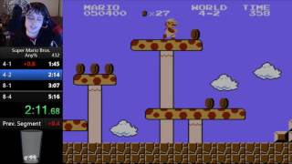 Super Mario Bros. any% speedrun in 5:15