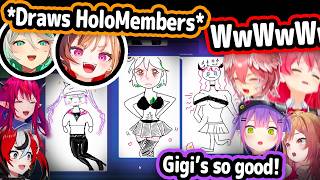 HoloJP's Reactions to HoloEN's Drawings Are Too Funny【Hololive】
