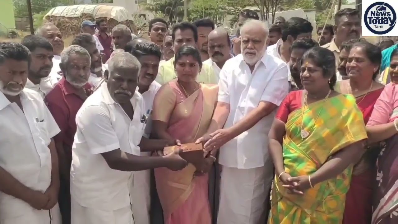 ஆதிதிராவிடர் காலனியில் சமுதாயக்கூடம் அமைப்பதற்கான அடிக்கல்  நாட்டு விழா ஊரக வளர்ச்சித் துறை அமைச்சர் தலைமையில் நடைபெற்றது.!