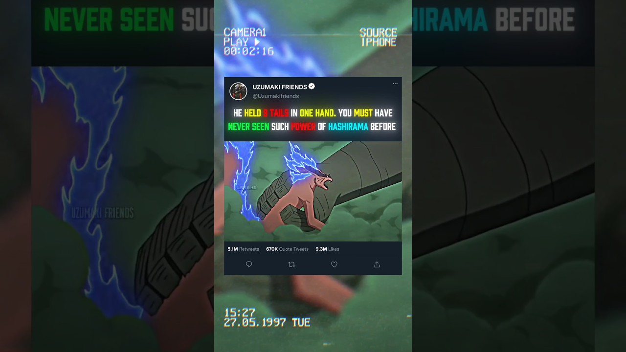 😈 HE HELD KURAMA IN ONE HAND..🔥☠️😳 #9tails #kurama #madaravshashirama #narutoshippuden #animeshorts