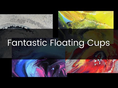 Paint Pour Compilation - Fantastic Floating Cup Acrylic Pour Paintings