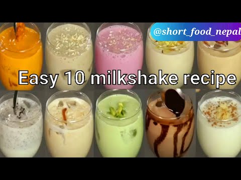 || 10 Easy Milkshake Recipe🍧|| How to make milkshake at Home 🏡  #shortyoutube #food #foodrecipe