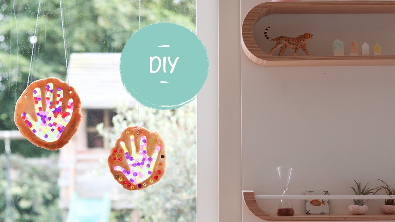 Glas in lood raamhangers maken van zoutdeeg & kralen