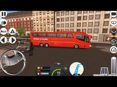 Coach Bus Simulator: Red Bus Unlocked: Passnagers Transport Amsterdam - Bruxelles - Android GamePlay