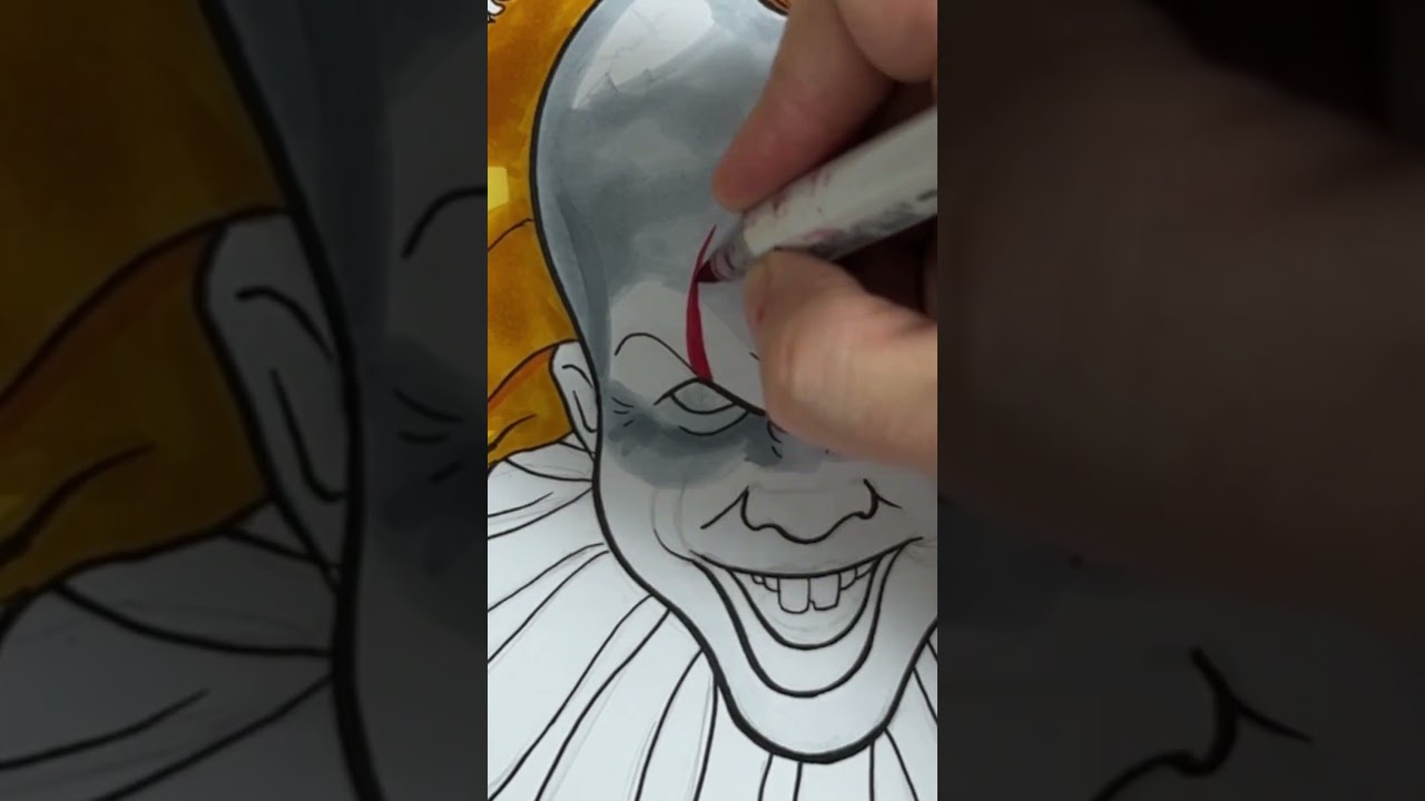 Learn to draw Pennywise. Unleash your inner artist at www.kidscartoonacademy.com #pennywise