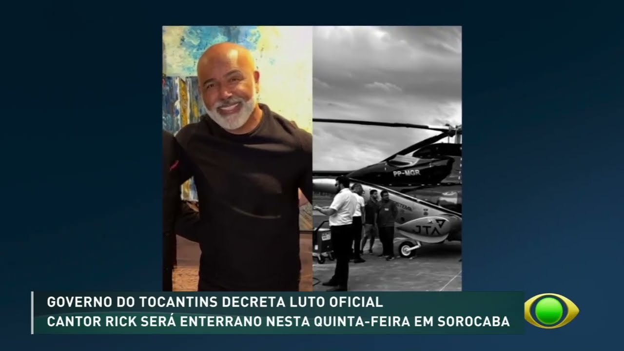 Governo do Tocantins decreta luto oficial; Cantor Rick será enterrado em Sorocaba nesta quinta-feira