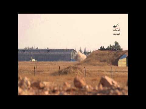 استهداف نقاط قوات النظام في مطار كويرس العسكري بواسطة قذائف مدفعية محلية الصنع من قبل لواء أبو بكر الصديق