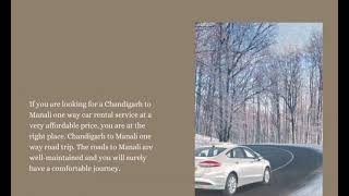 Affordable Chandigarh to Manali Taxi Services