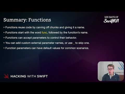 Summary: Functions – Swift for Complete Beginners