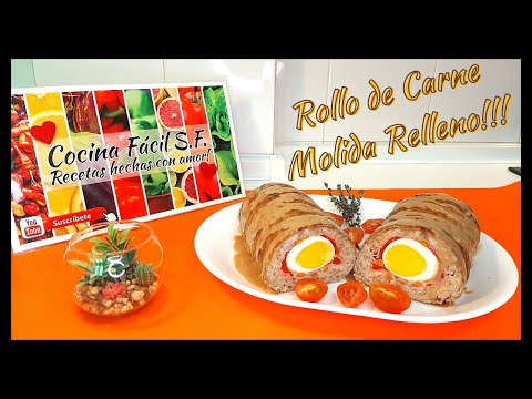 🥚🥕🌶 Receta de Rollo de Carne Molida Relleno!!!