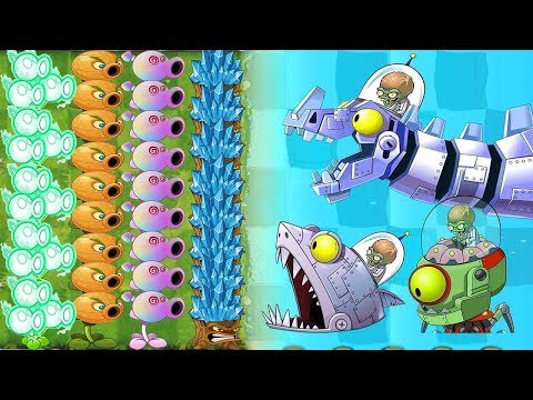 Plants vs Zombies 2  -  Electric Peashooter  vs Hypno-shroom vs All Zombot