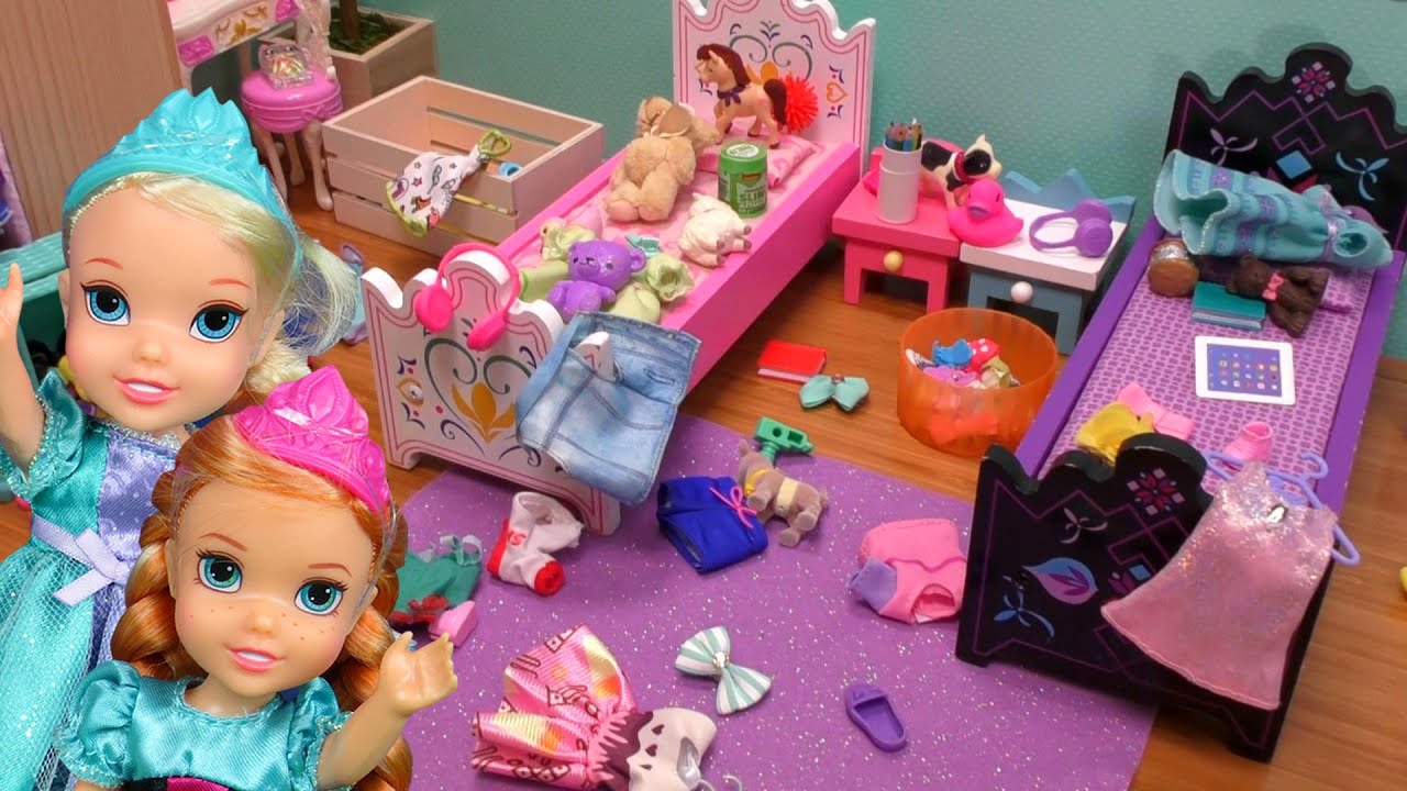 Watch video What a mess ! Elsa & Anna toddlers are cleaning their rooms Now What a mess ! Elsa & Anna toddlers are cleaning their rooms