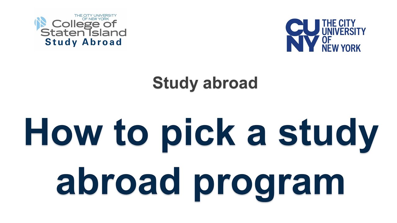 Study abroad - How to pick a study abroad program