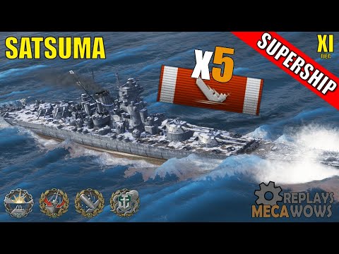 SUPERSHIP Satsuma 5 Kills & 286k Damage | World of Warships Gameplay