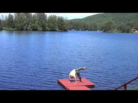Morning Stretching On The Lake