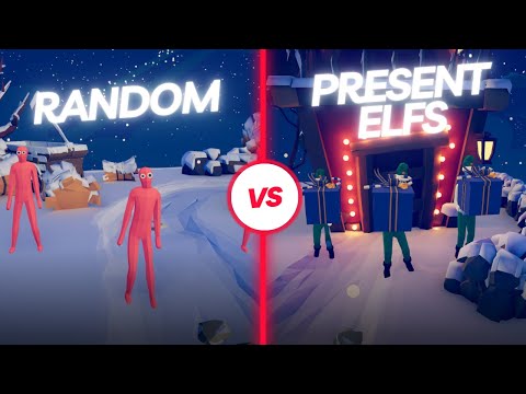 RANDOM TEAM vs PRESENT ELF TEAM - Totally Accurate Battle Simulator | TABS