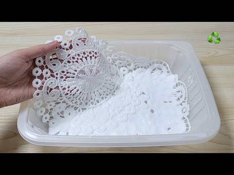 Mix glue with old lace, you will not believe the incredible results. Home decor DIY 3 Ideas