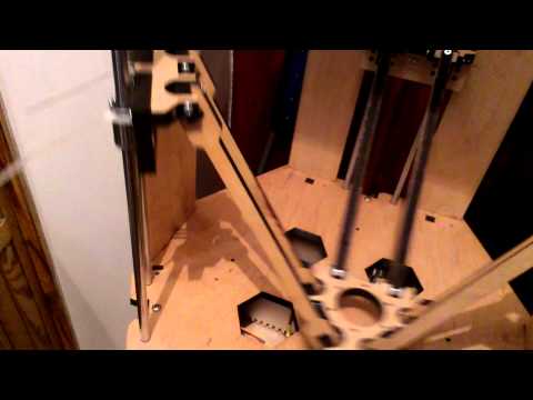 RR-Evo Delta 3D Printer: carriages and rods of plywood