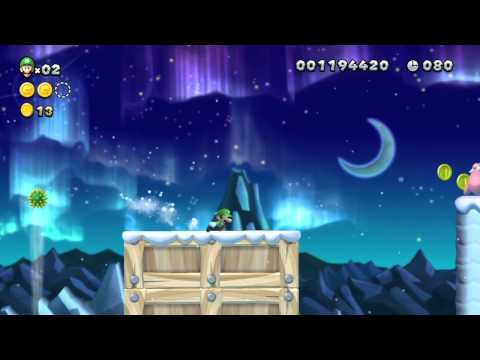 New Super Luigi U (Wii U) - Frosted Glacier-Fliprus Walkthrough (1-Player)
