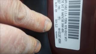 Jeep Grand Cherokee Paint Code Location