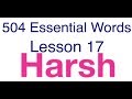504 Essential Words with movie - Lesson 17 - Harsh meaning