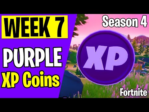 WEEK 7 - ALL Purple XP Coin Locations - Fortnite Season 4