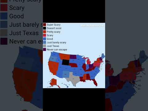 How scary is your state! #country #geography #jokes #maps #shorts #mapchart #viral #recommended