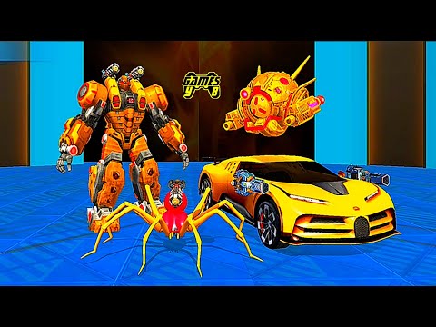 Spider Car Robot Transforming Game 2021: Yellow Space Robot Wars #2 - Android Gameplay