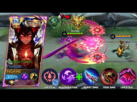 DYRROTH SOLO HIGH RANK MATCH WTF LIFESTEAL & DAMAGE | NEW BUILD TO DOMINATE MLBB