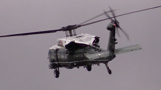 preview picture of video 'HMX-1 arrives at RAF Fairford to support Barack Obama's UK trip'