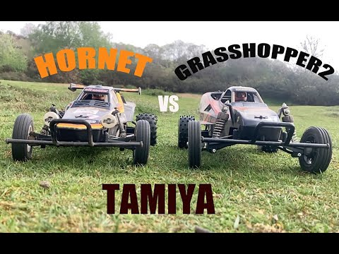 Tamiya Hornet  Vs. Tamiya Grasshopper 2 - RC RWD Buggy Rally Head to Head 07 - 'Hopping Battle!'