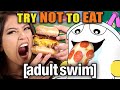 Try Not To Eat Adult Swim Pizza Ball Luther Burger Mingus Dew People Vs Food