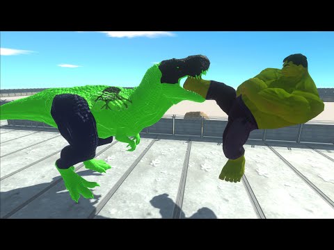 HULK vs HULK T-REX OASIS DEATH RUN - Animal Revolt Battle Simulator