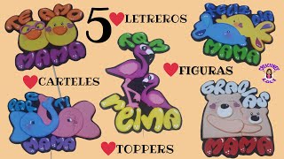 5 LETREROS / FIGURAS / CARTELES O TOPPERS PARA VENDER O REGALAR ESPECIAL DIA DE LA MADRE 🤱