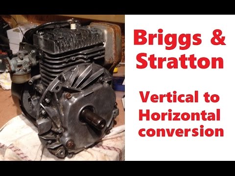 Briggs & Stratton vertical shaft to horizontal engine conversion for go kart or mini bike