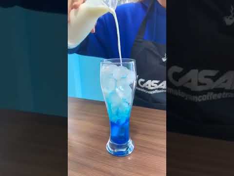 Blue iced latte 💙 #icedlatte #espresso #coffeebeansroasting #coffee #dolikeshareandsubscribe