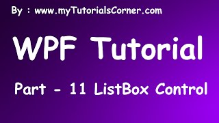 Using ListBox Control in WPF