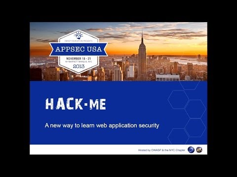 Image thumbnail for talk Hack.me: a new way to learn web application security