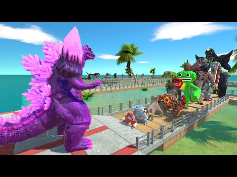 Space Godzilla Purple vs Super Godzilla OASIS DEATH RUN - Animal Revolt Battle Simulator