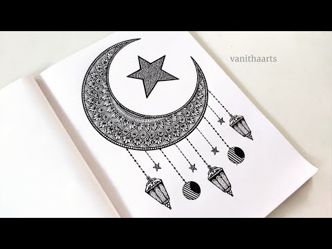How to draw Mandala for Beginners Easy Mandala Drawing Half Moon Mandala StepbyStep vanithaarts