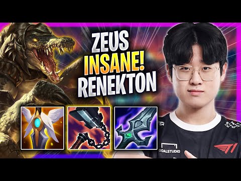 ZEUS IS INSANE WITH RENEKTON! - T1 Zeus Plays Renekton TOP vs Illaoi! | Season 2023