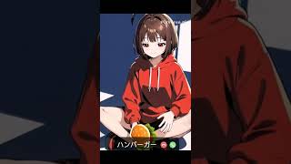 PixVerseで生成した「牛丼とハンバーガーを食べる女の子」　#shorts #ai動画