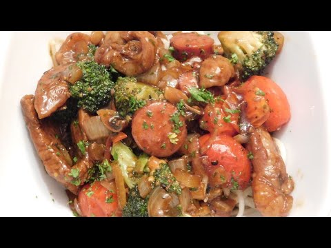 How to make beef stir fry with vegetables and noodles...