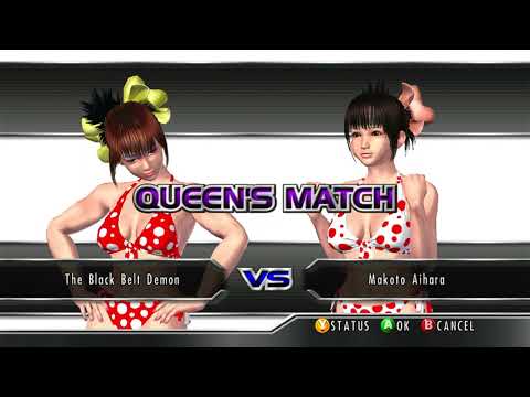 Rumble Rose XX (DLC showcase) BBD Makoto vs Makoto Aihara Queen bikini match gameplay video