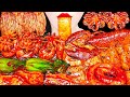 ASMR MUKBANG Spicy FLEX Seafood Boil Lobster Sausage Octopus Enoki Mushroom Cooking Eating 먹방