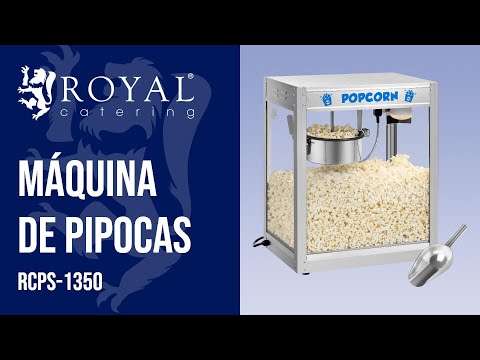 vídeo - Máquina de pipocas em aço inoxidável - alta potência 1350 W, 5 kg/h