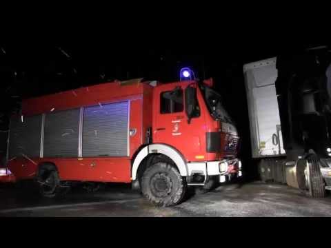 Unfall mit 2 LKW bei Wunsiedel, 5 Feuerwehren im Einsatz