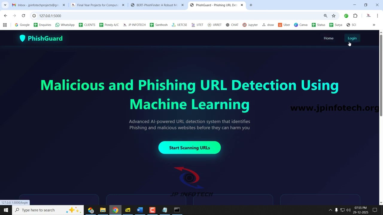 Malicious and Phishing URL Detection Using Machine Learning | Python Final Year IEEE Project